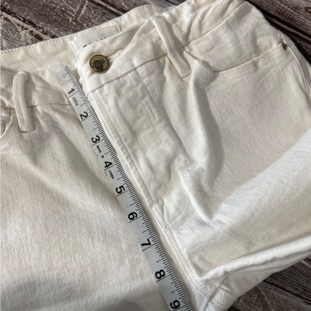 Frame Denim Off-White Raw-Hem Cropped Jeans - Picture 6 of 6
